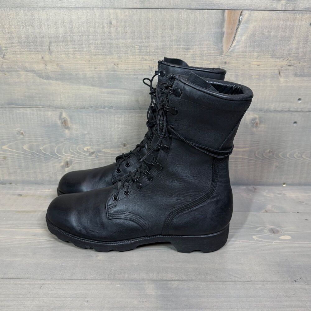 Vintage 2003 Wellco US Military Black Leather Combat Boots Army Men's 11 W